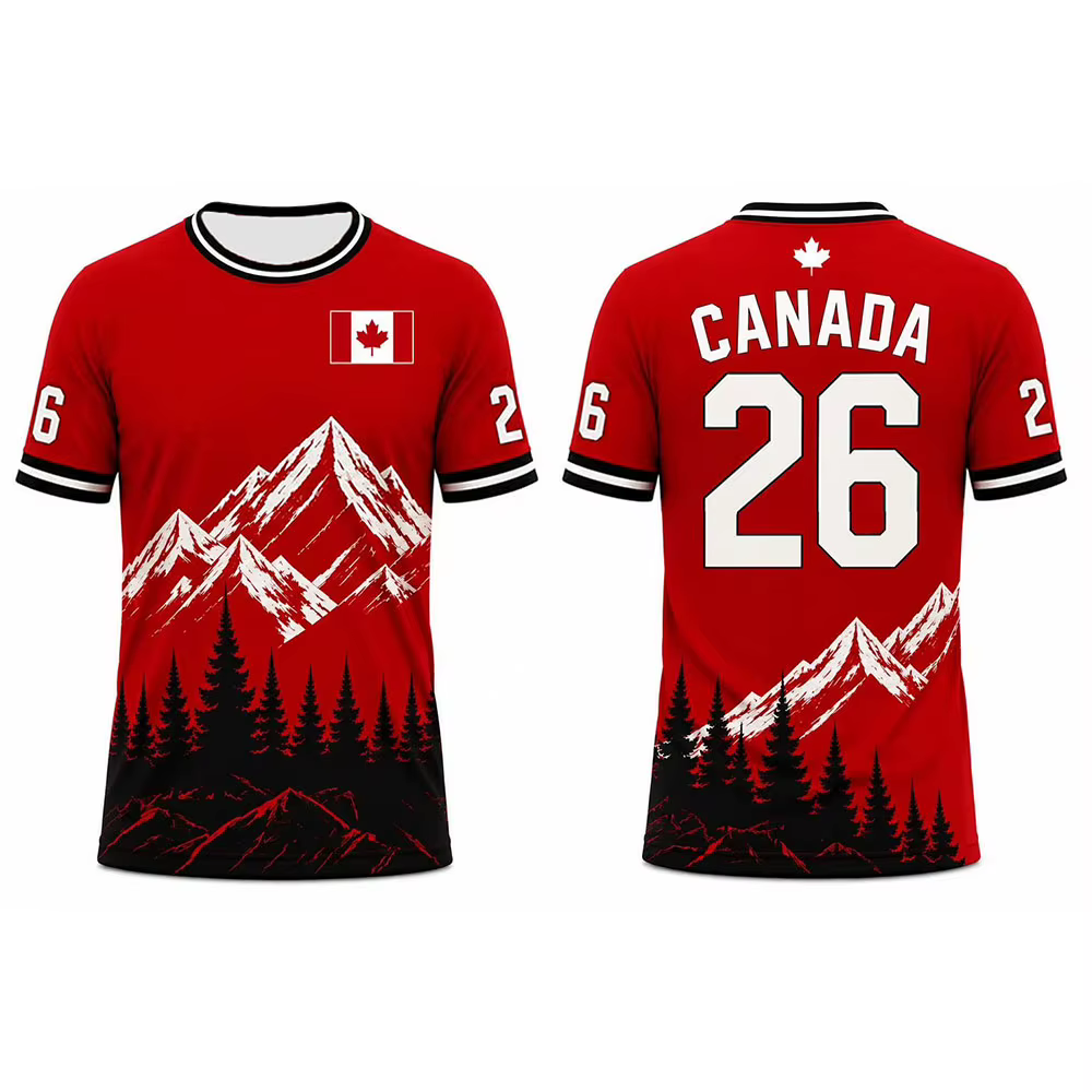 T-shirts de football Canada à col rond, manches courtes, unisexe, streetwear, décontractés, pour hom