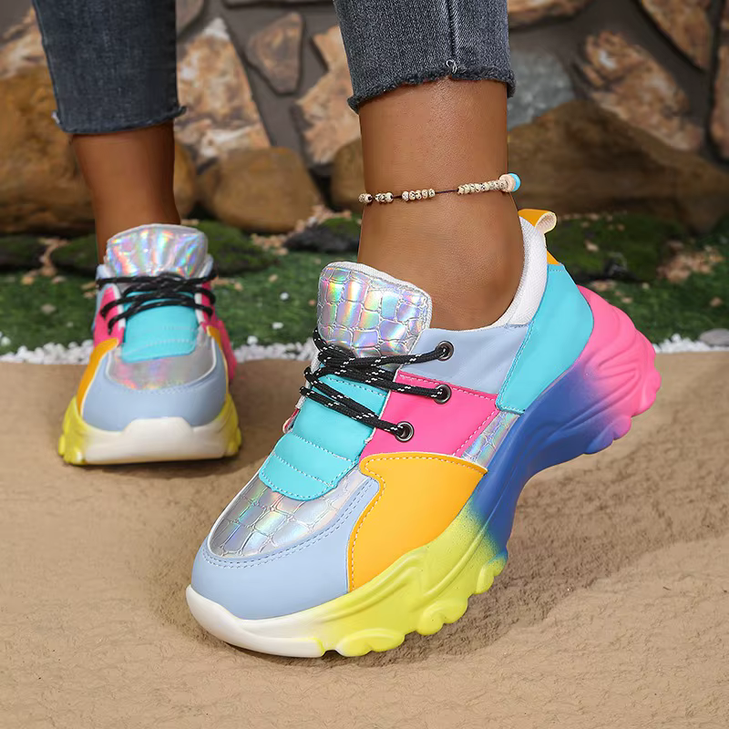 Baskets de course pour femmes, chaussures de créateur colorées et tendance, mocassins décontractés c