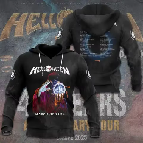 Rock Helloween 40 ans anniversaire Tour 2025 impression 3d sweat à capuche pour homme femmes mode sw