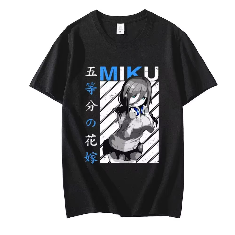 T-Shirt unisexe The Quintessential Quintuplets Campus Anime Otaku Streetwear, cadeau mignon de Manga