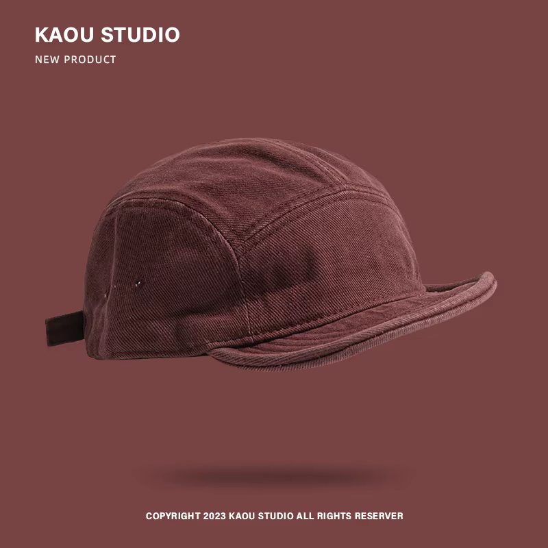 Casquette à bord souple rétro pour hommes, casquette à bord court délavé, casquette d'alphabétisatio