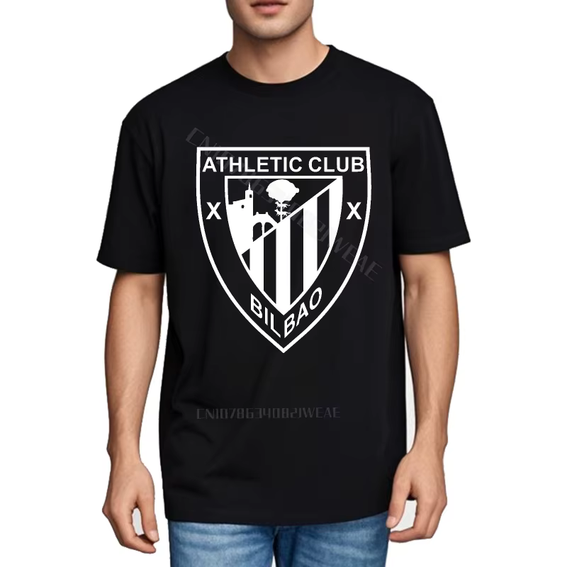 Rock t-shirt Streetwear col rond t-shirt athlétique Club Bilbao Logo Design coton grande taille t-sh