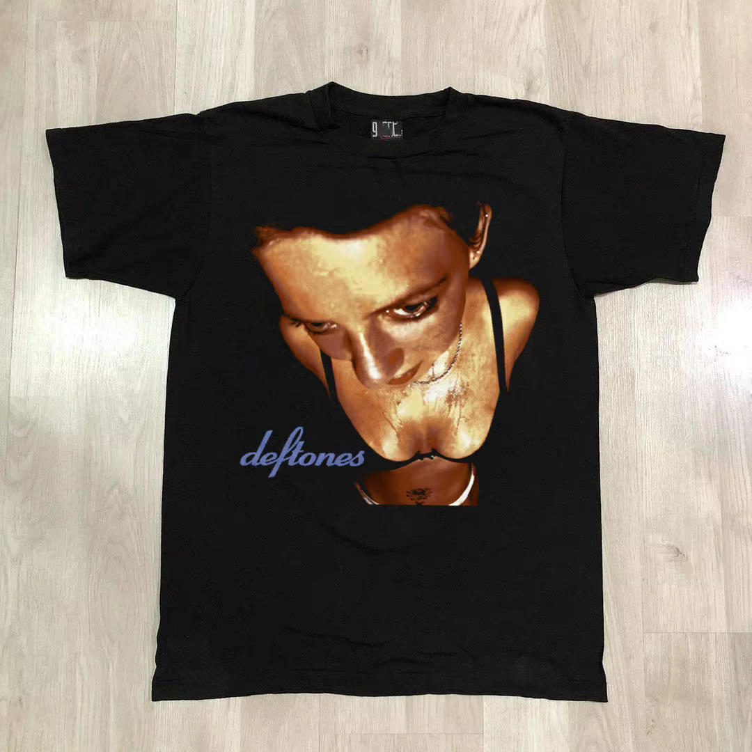 Deftones - T-shirt à manches courtes de style rock alternatif doux, Rapcore, col rond américain, dem