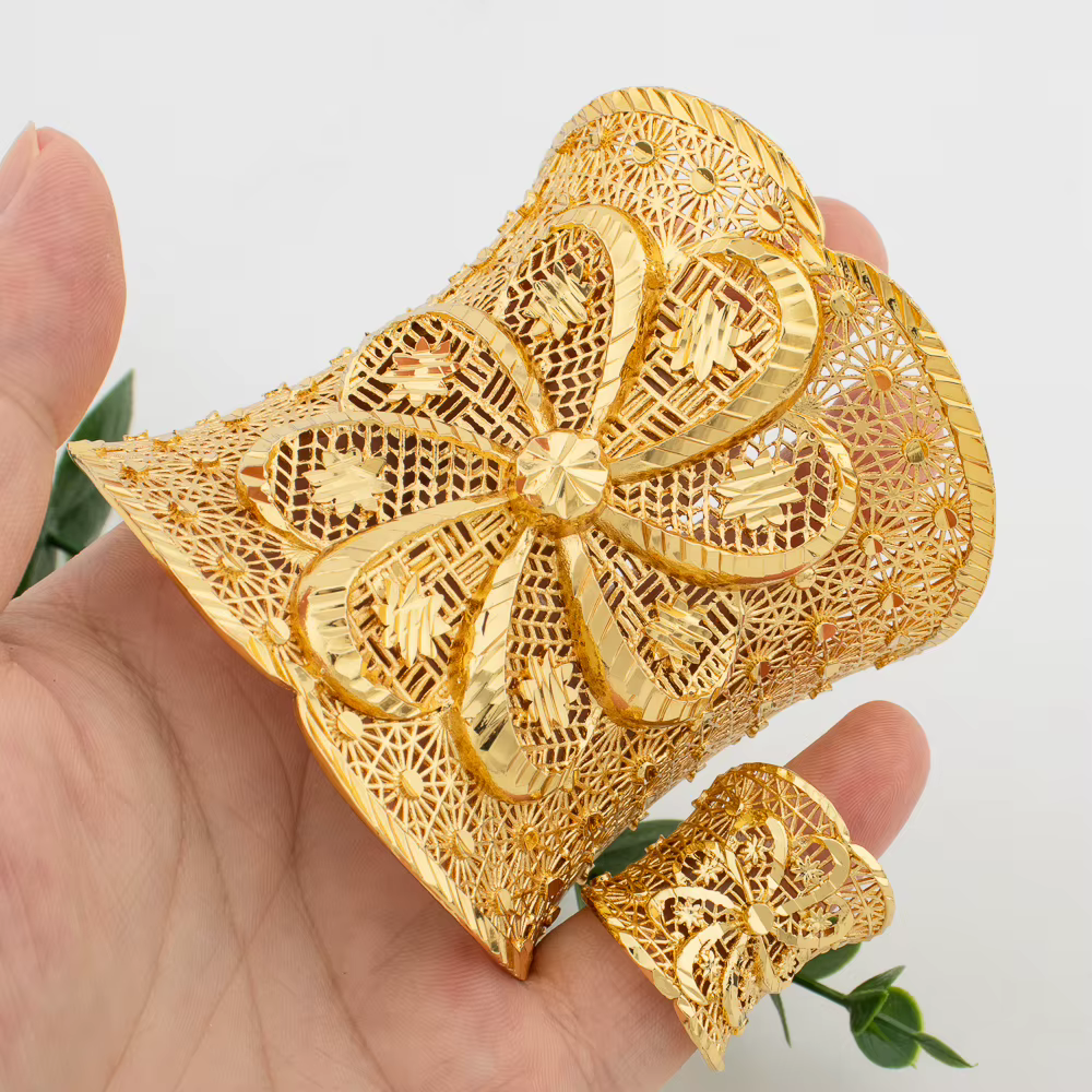 Ensemble de bijoux bohème pour femmes, bracelet et bague à fleurs, accessoires pour les mains de fêt