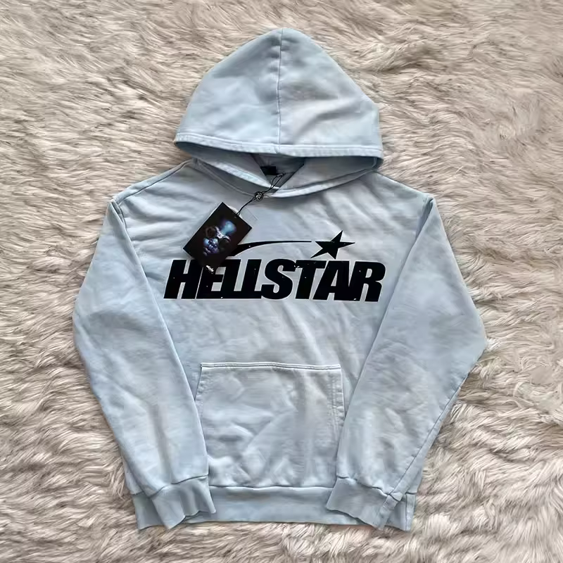 Sweat à capuche HS Fire bleu ciel