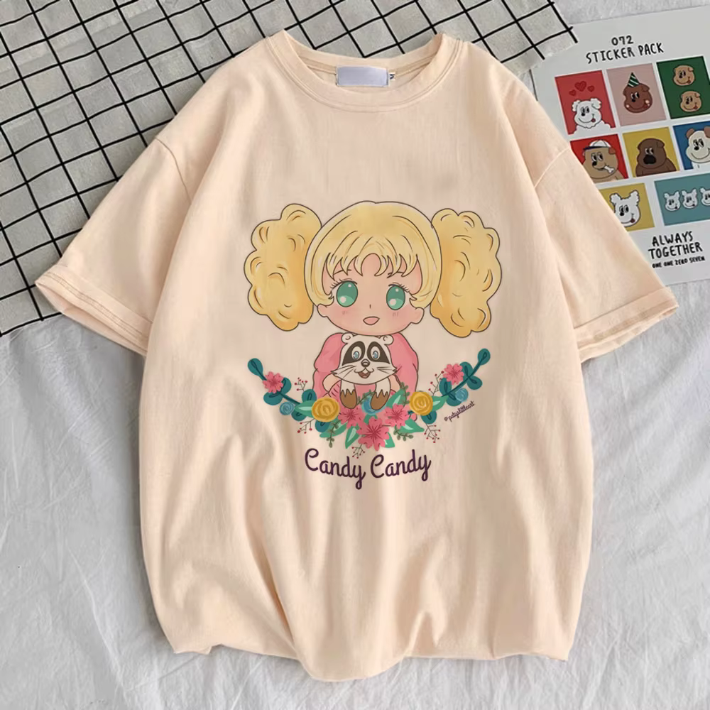 Candy Candy t-shirt fille Vintage kawaii à la mode graphique esthétique top t-shirts 2000s Pop Cultu