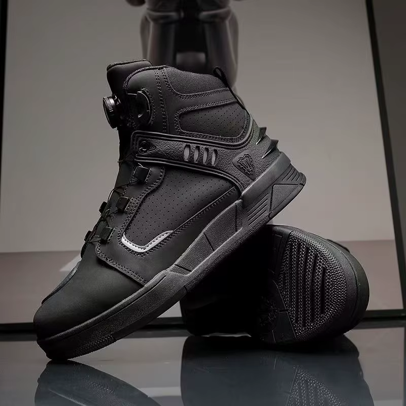 Bottes de moto pour hommes, chaussures de motard, baskets en cuir microfibre, chaussures d'aventure,