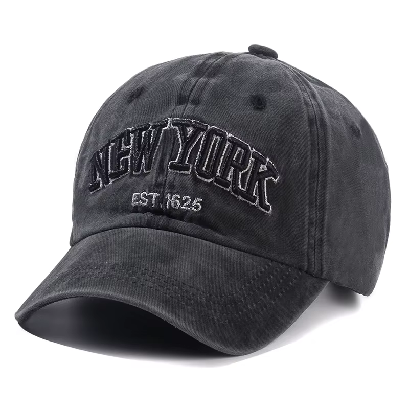 Casquette en coton délavé New York 2025 pour hommes et femmes, casquettes snapback, casquettes de ba
