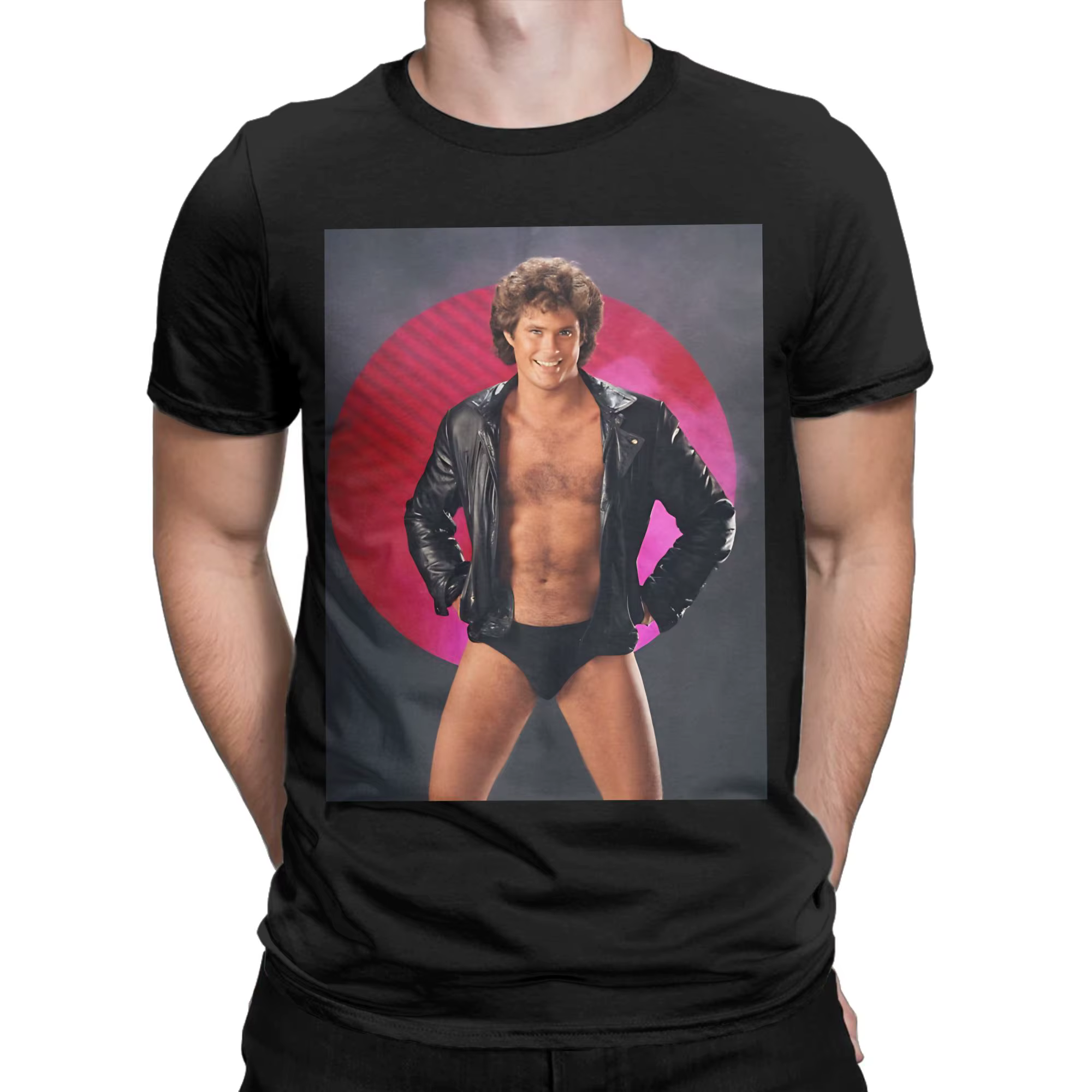 T-Shirt David Hasselhoff pour hommes, col ras du cou, 100% coton, manches courtes, vêtements cadeaux