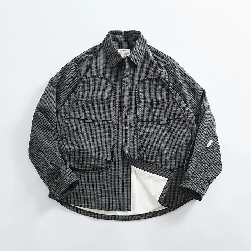 Senior Sense-Chemise à Carreaux pour Homme, Veste Urbaine Ample, Mode Japonaise Cargo, Top Tide, Pri