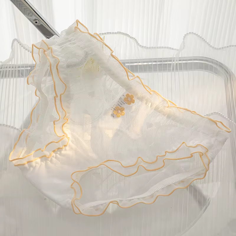 Culotte de sous-vêtements L-XL pour femmes, culotte sexy en dentelle, slips de confort à fleurs pour