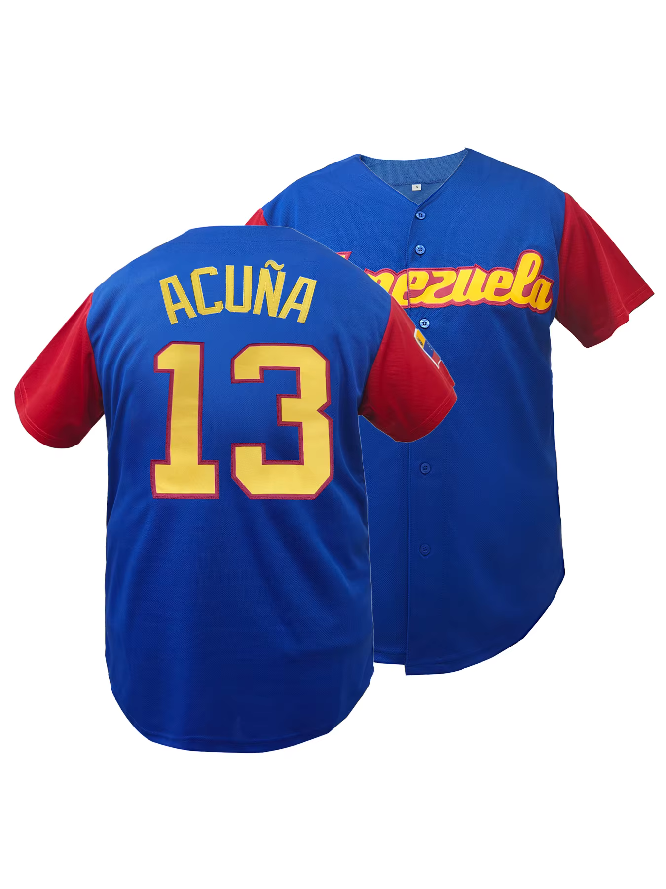 Venezuela # 13 Maillots de baseball brodés pour hommes et femmes, style rétro, coupe ample, tenue de