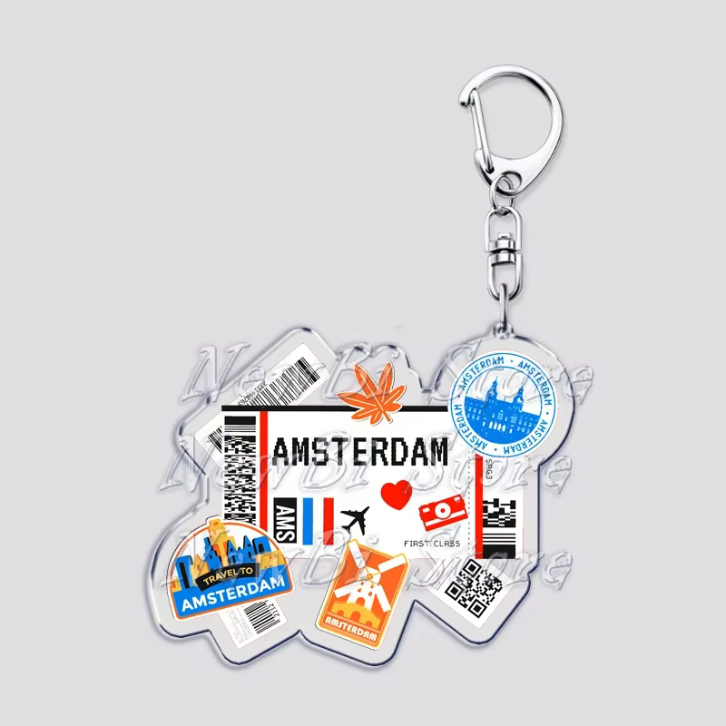Porte-clés passe d'embarquement chaud pour sac d'accessoires NEW YORK TOKYO SEOUL PARIS LONDON bille