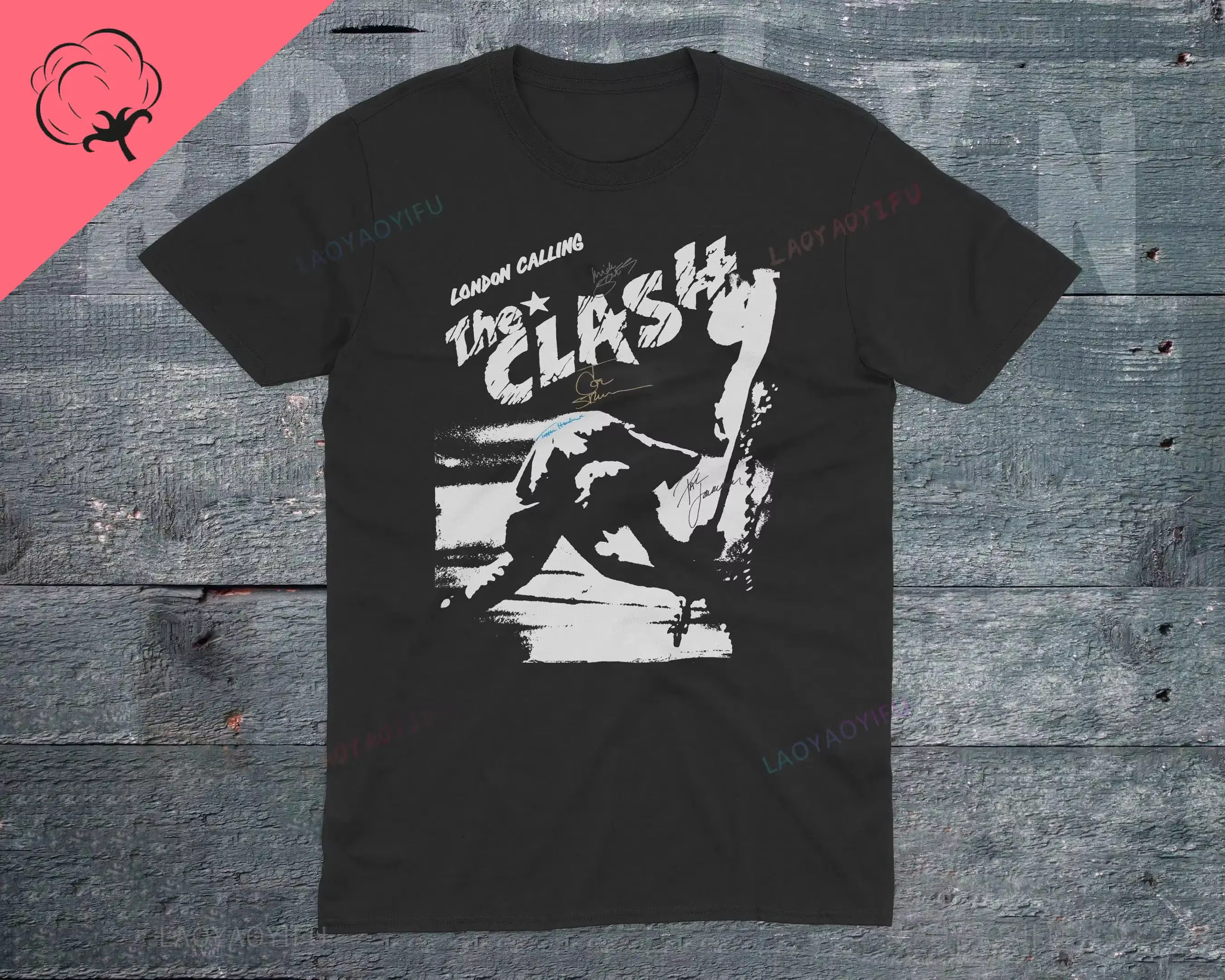 The Clash London Calling Punk Rock T-Shirt, Vintage Punk Rock Band unisexe T-Shirt coton t-shirts ho