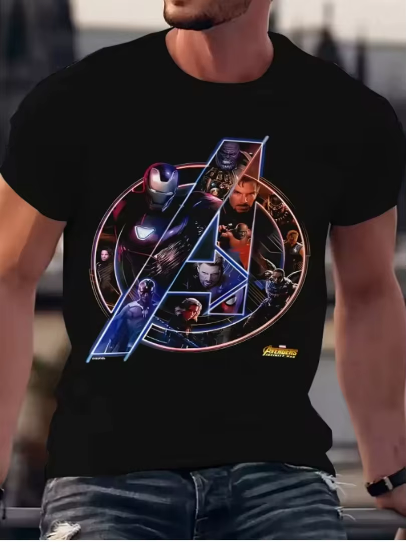 T-shirt à manches courtes pour homme Marvel imprimé en 3D, super-héros, séchage rapide, respirant, r