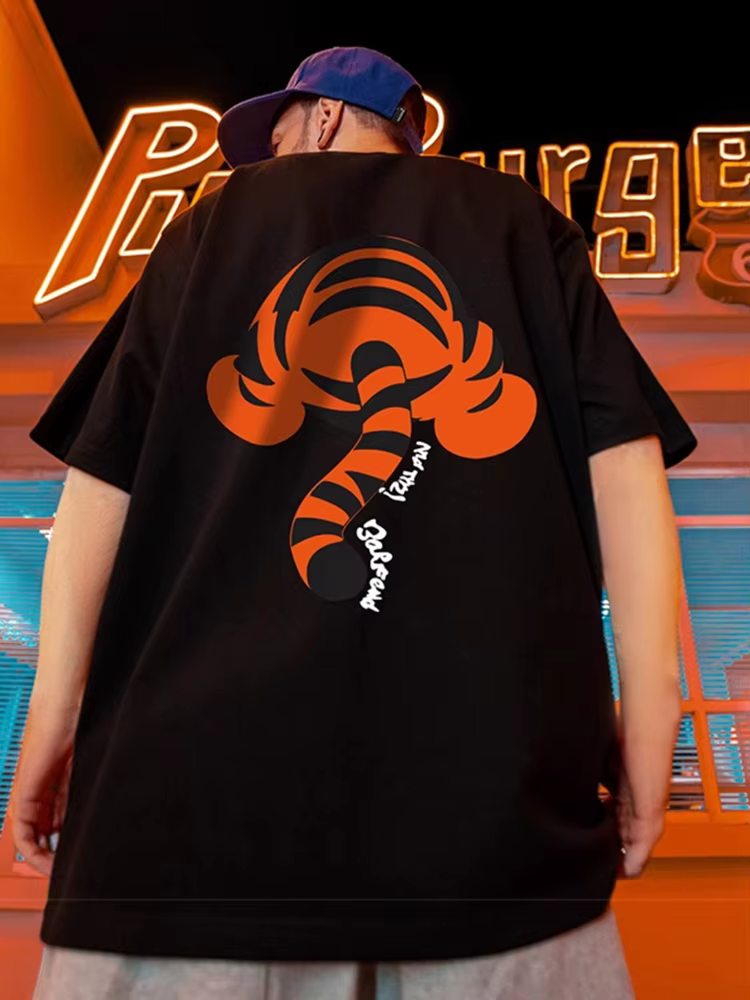 T-shirts d'été imprimés graphiques de tigre de dessin animé pour hommes, mode Hip Hop, T-shirts à ma