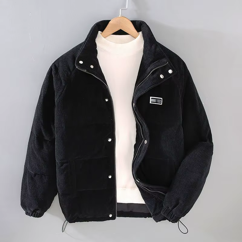Veste d'hiver chaude en velours côtelé pour homme, rembourrée en coton, Simple, pain, vêtements Park