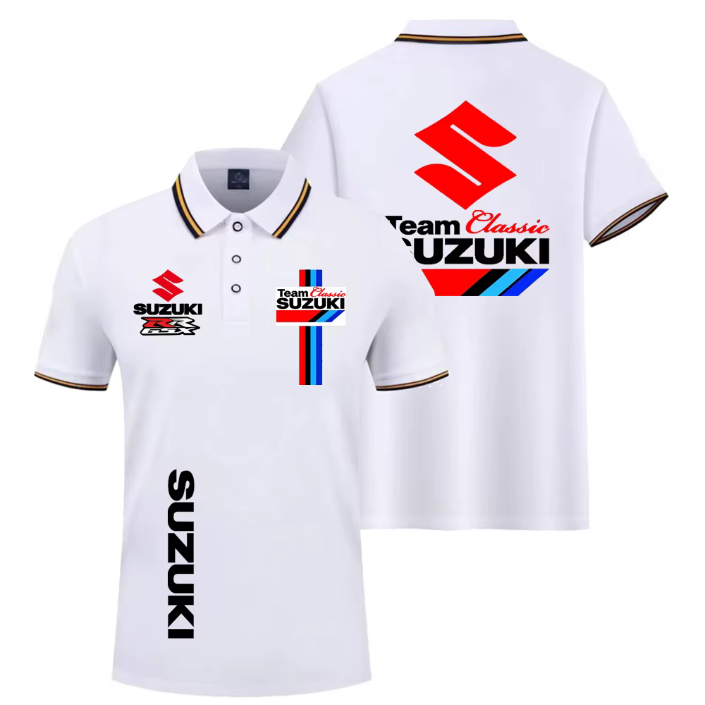Suzuki Logo Moto Polo Chemise D'été Hommes et Femmes D'affaires Casual Imprimé T-shirt Manches Court