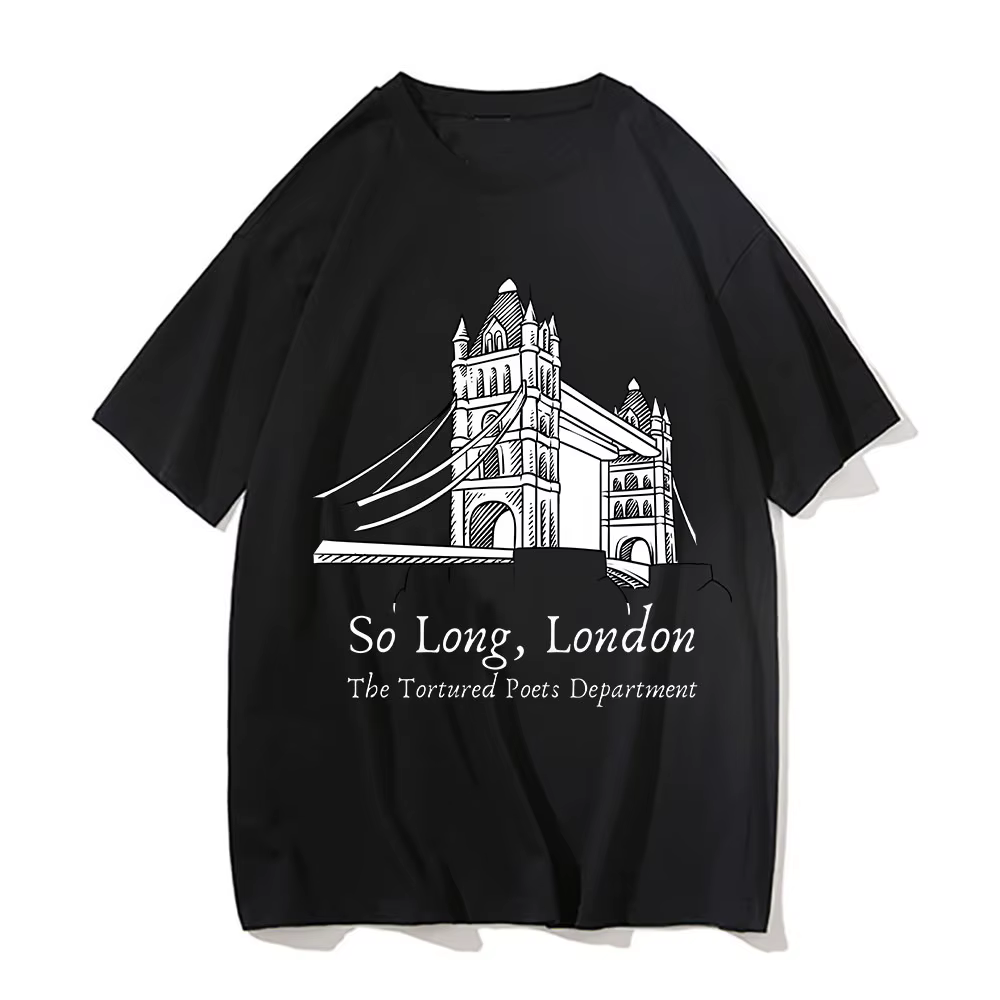 T-shirt So Long London TTPD imprimé pour homme, manches courtes, confortable, Hip Hop, Streetwear, t