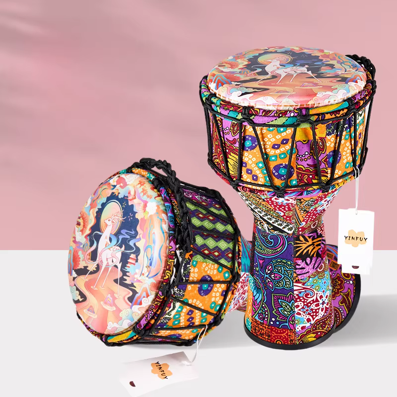 Djembe-Tambourin Portable de 8 Pouces pour Enfant et Adulte, Accessoires d'Instruments de Musique Pe