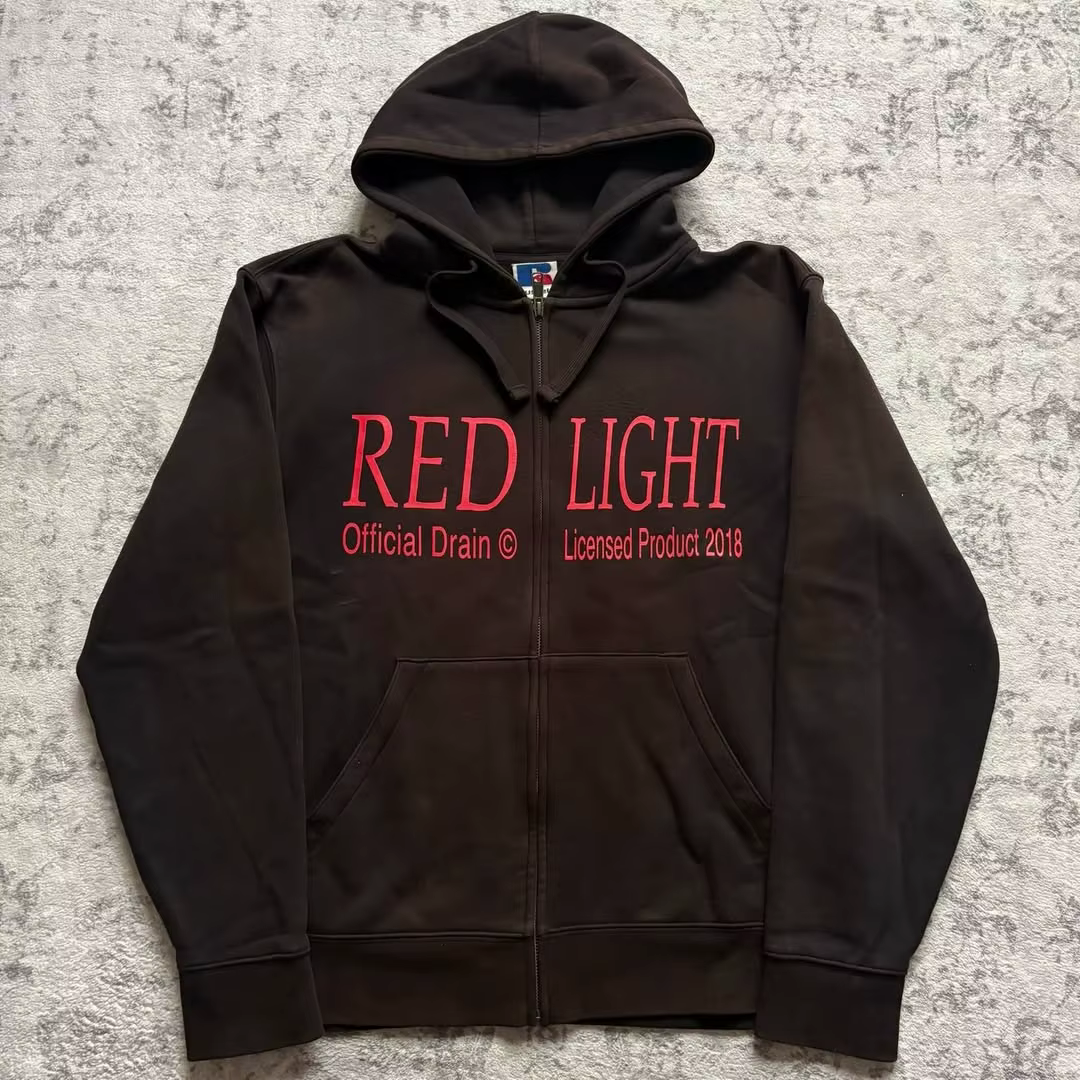 Sweat à capuche oversize zippé rouge style grunge streetwear gothique, hauts pour femmes, vêtements 