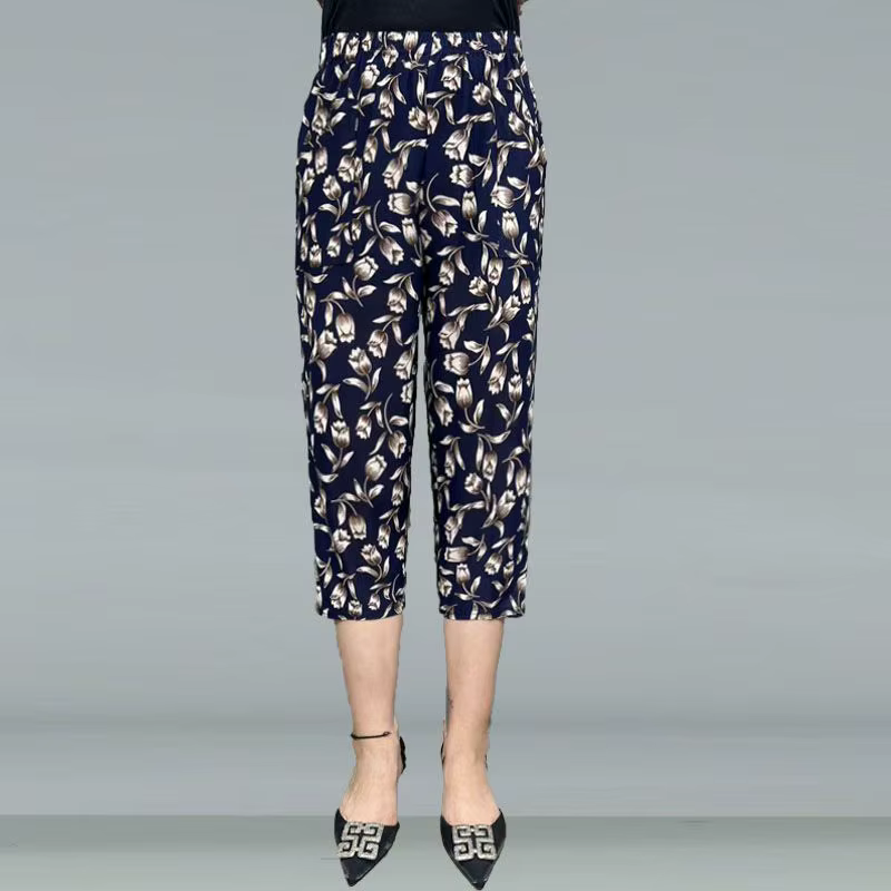 Pantalon Vintage à Fleurs Cassées pour Femme, Vêtement Décontracté, Droit, Fin, Taille Haute, Poches