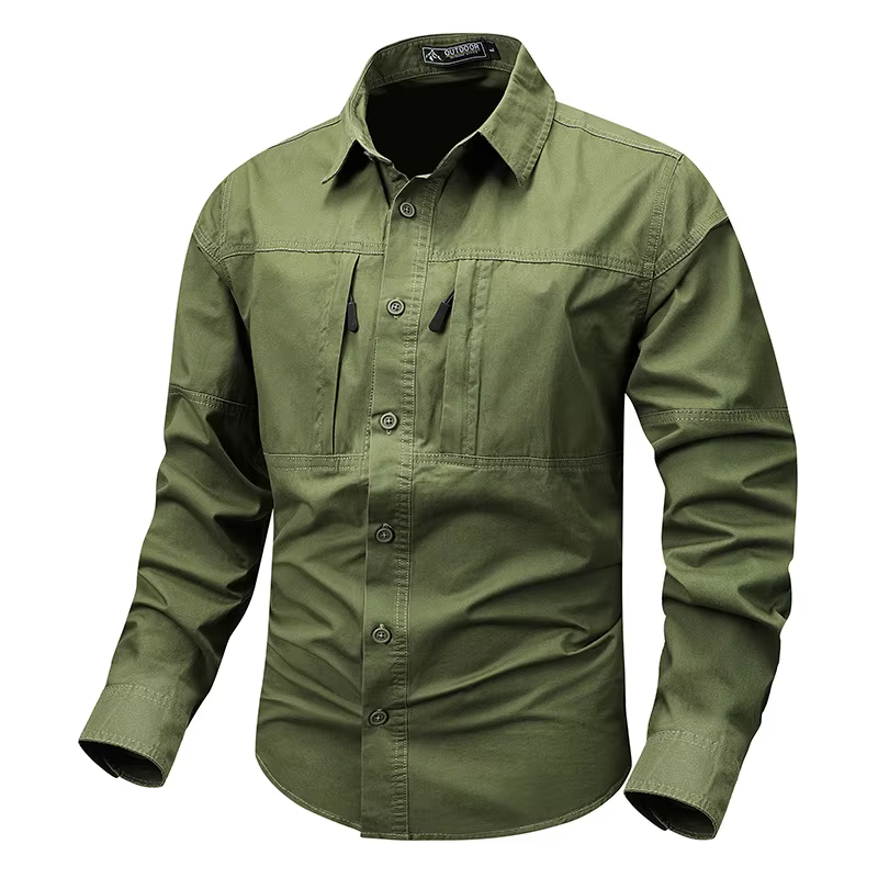 Avec 2 poches zippées sur la poitrine chemise Cargo hommes séchage rapide protection de la peau à ma