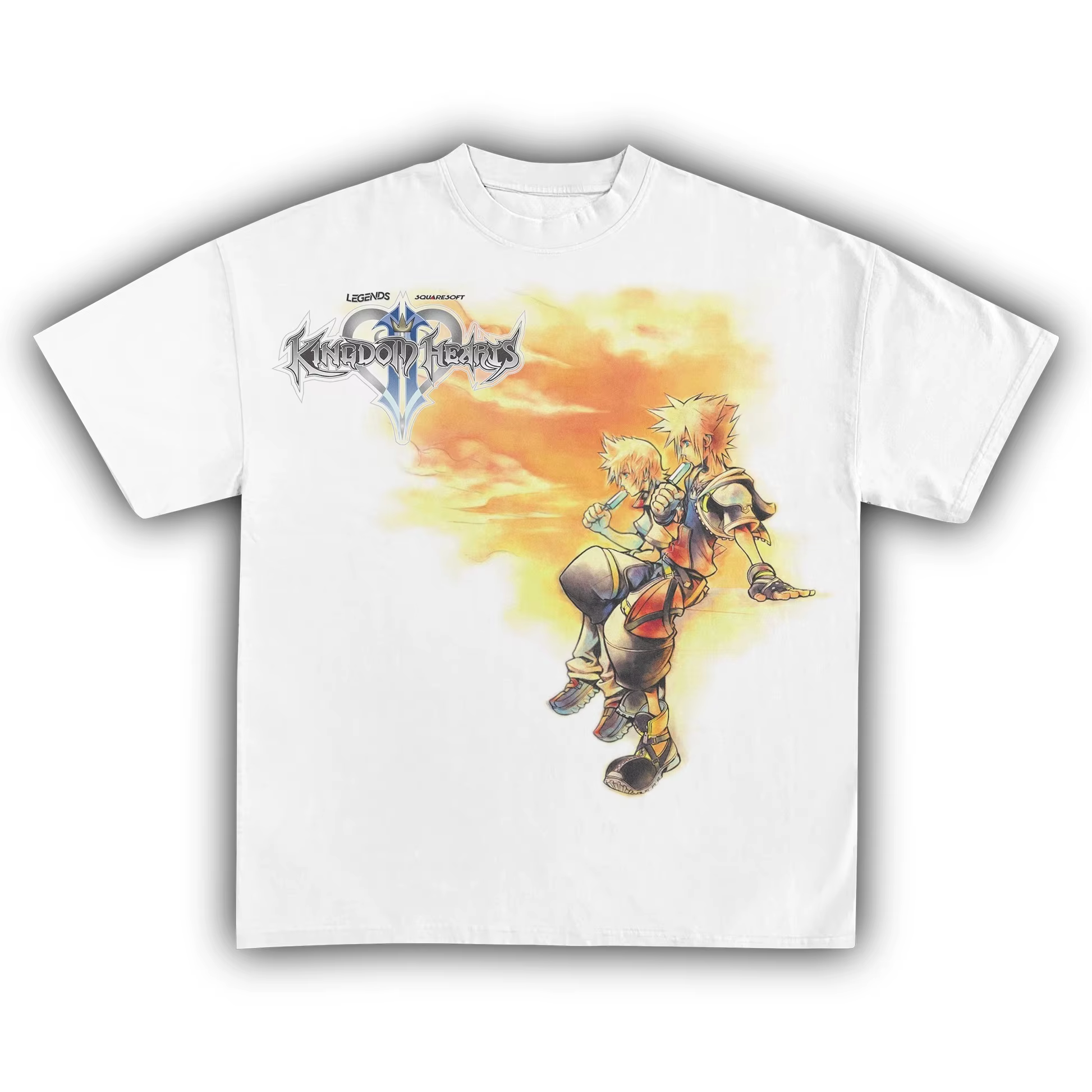 T-shirt graphique Kingdom Hearts Sora Roxas pour hommes et femmes, décontracté, en coton, Streetwear