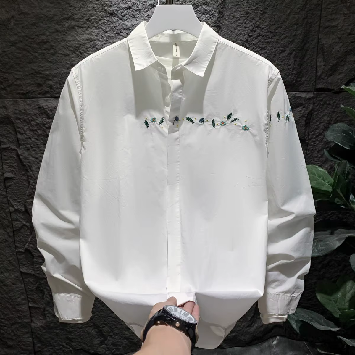 Chemise de marque à la mode pour hommes, manches longues, coréenne, tendance, Style veste, belle che