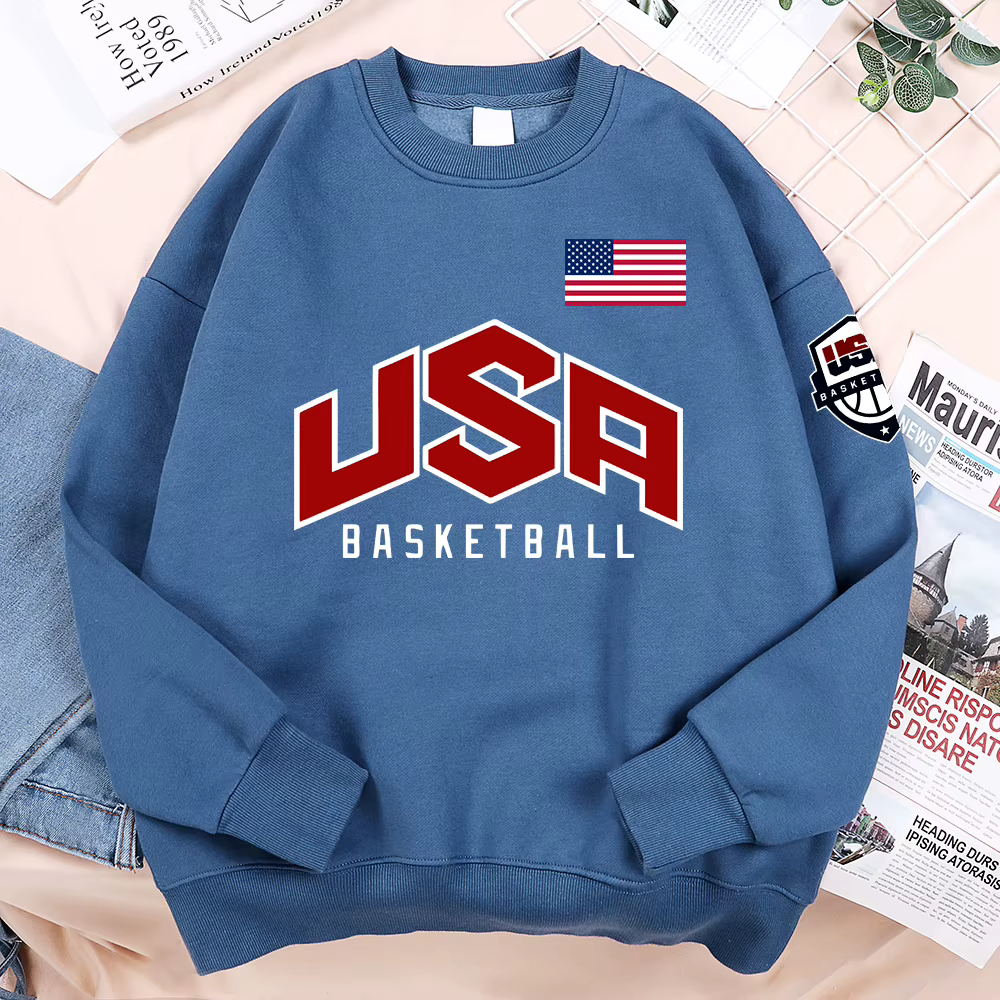USA basket-ball imprimé rue sweat à capuche décontracté hommes femmes Hip Hop surdimensionné vêtemen