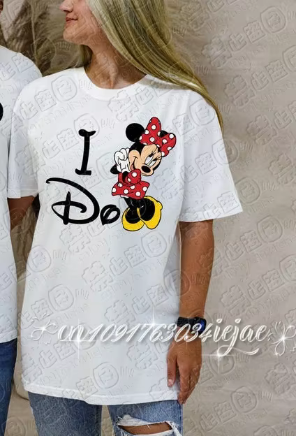 Chemise en coton Mickey et Minnie, T-shirt assorti « I Don't Do Matching Shirts », T-shirt assorti p