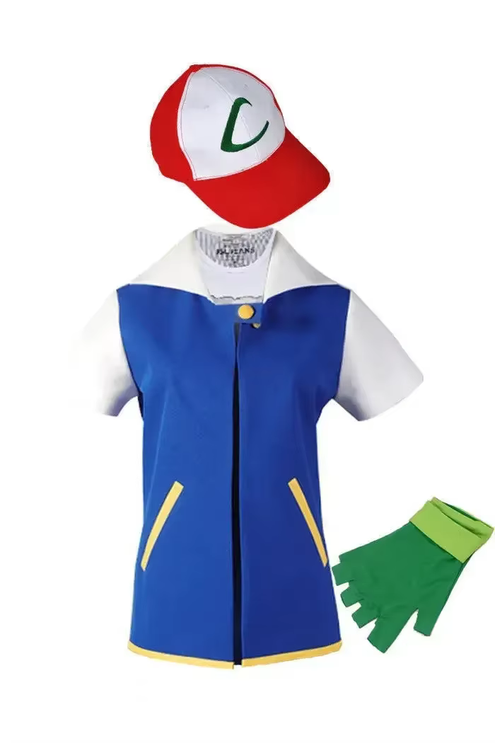 Nouvelle veste bleue Pokemon hommes Cosplay Costume garçons Ash Ketchum pour Halloween fête formateu