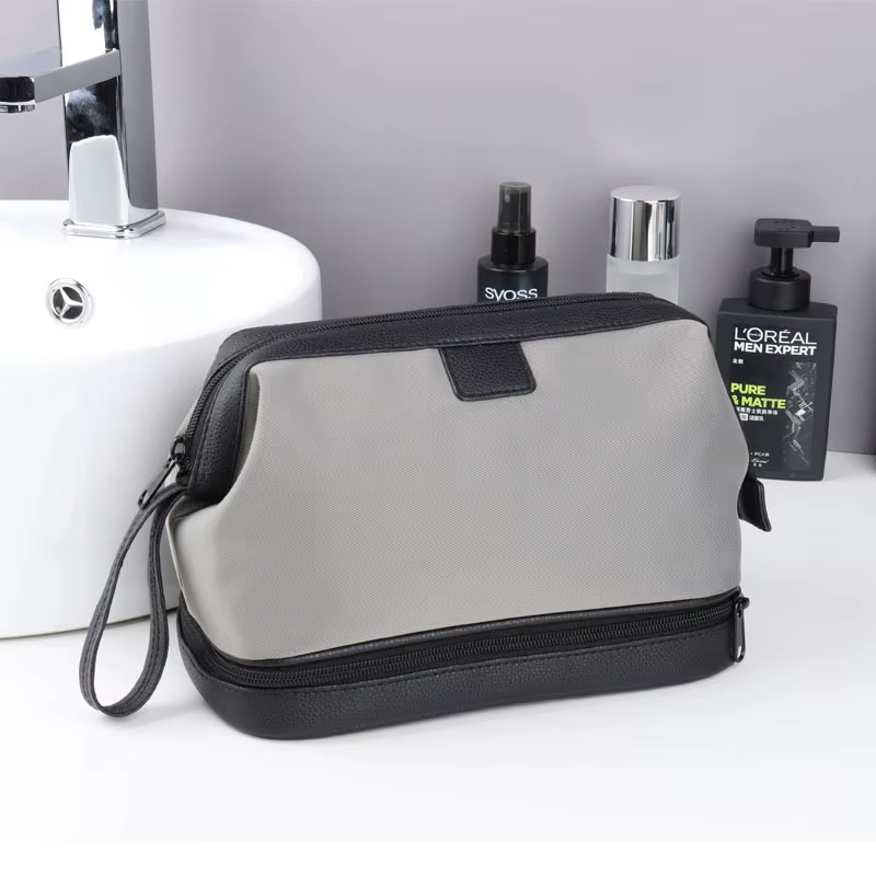 Sac de voyage de luxe pour articles de toilette, étanche, grande capacité, avec compartiment sec/hum