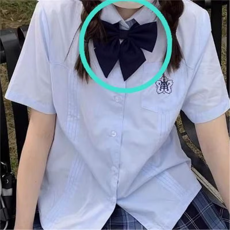 Ensemble uniforme scolaire d'été original pour filles, chemise brodée à manches courtes, style princ