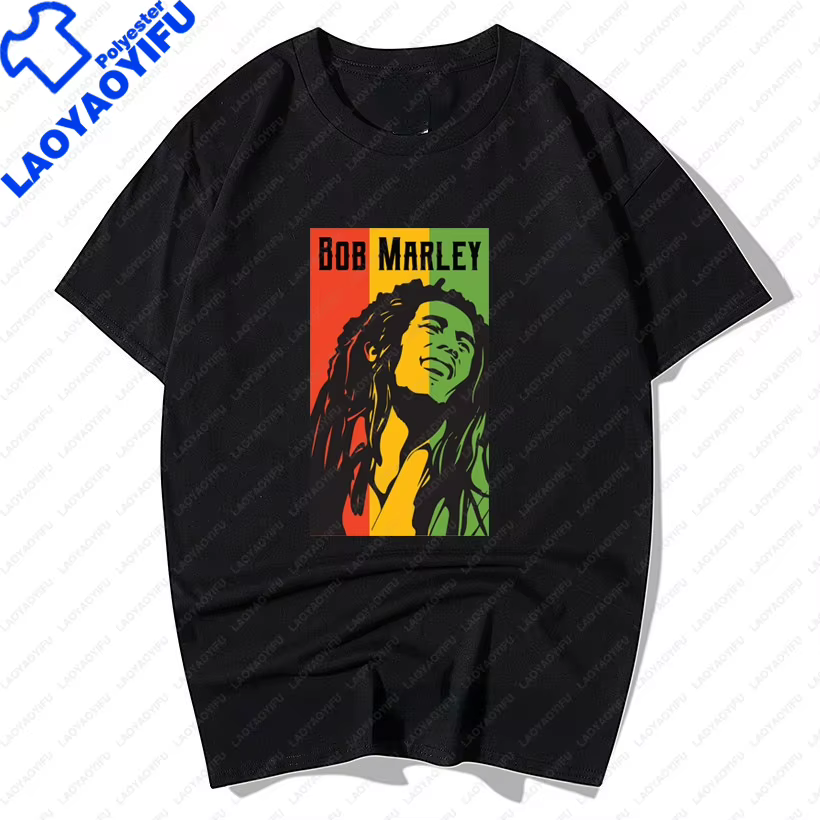 T-shirt unisexe Bob Marley Rock Hip Hop, vêtements pour hommes, t-shirts graphiques rétro, streetwea