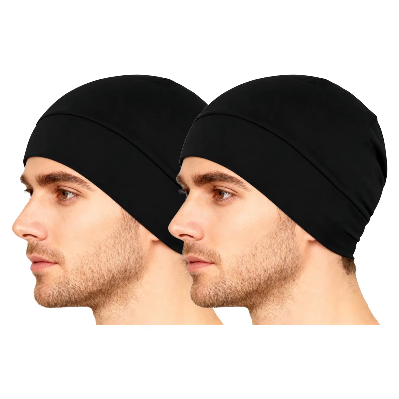 Casquettes crâne pour hommes et femmes, paquet de 2 chapeaux de sommeil légers, doublure de casque r