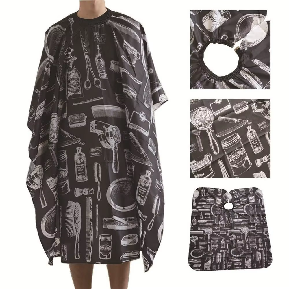 Cape de coiffure professionnelle pour adultes, imperméable, pour coupe de cheveux et barbier