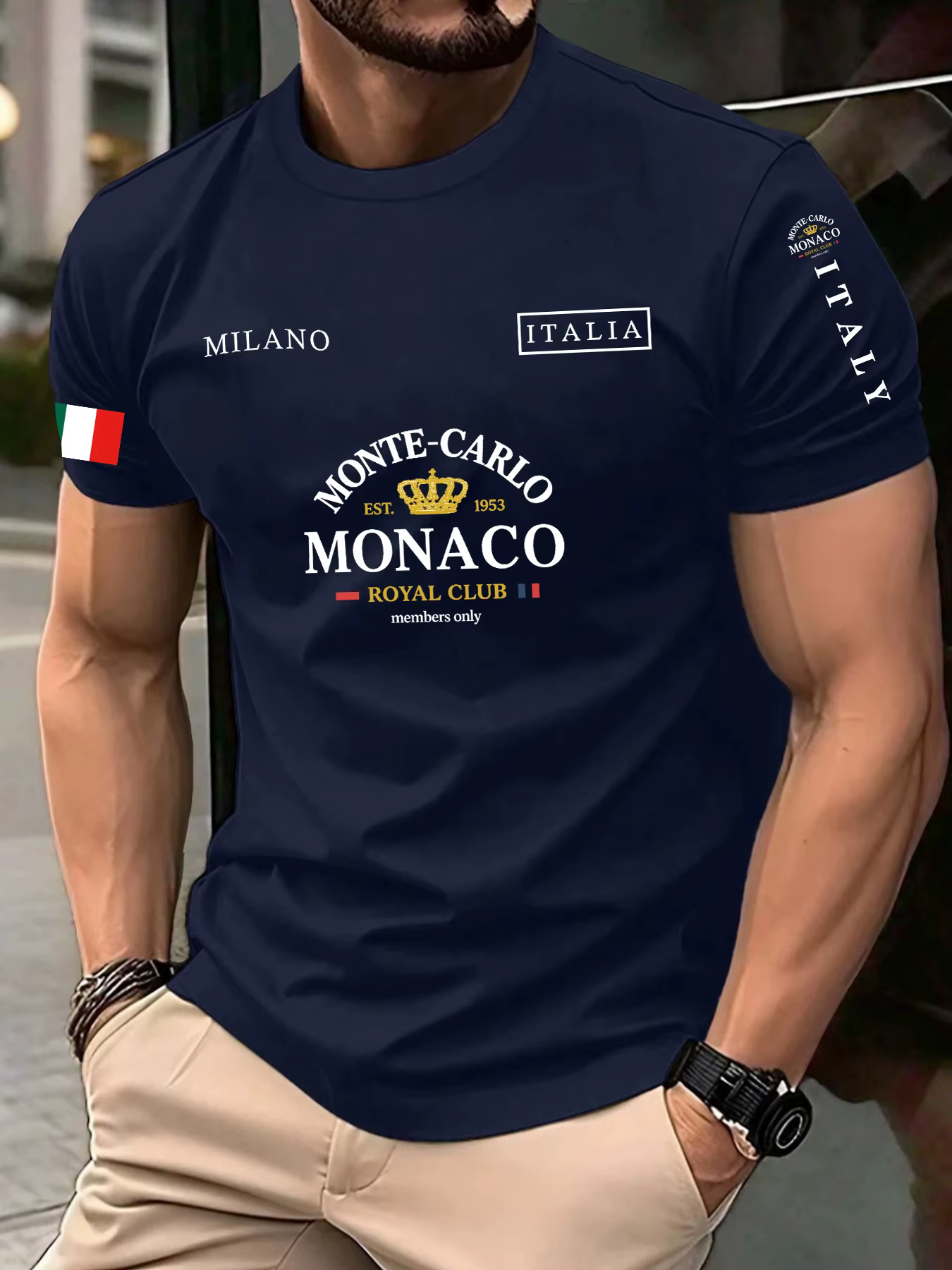 Monaco lettre drapeau imprimé 100% coton hommes femmes T-shirt été automne quotidien Sports de plein