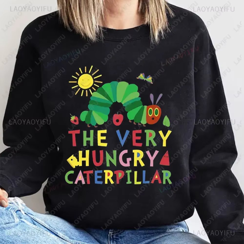 Le sweat-shirt chenille très affamé mignon Fnny chenille affamée réservé pulls homme femmes rétro te