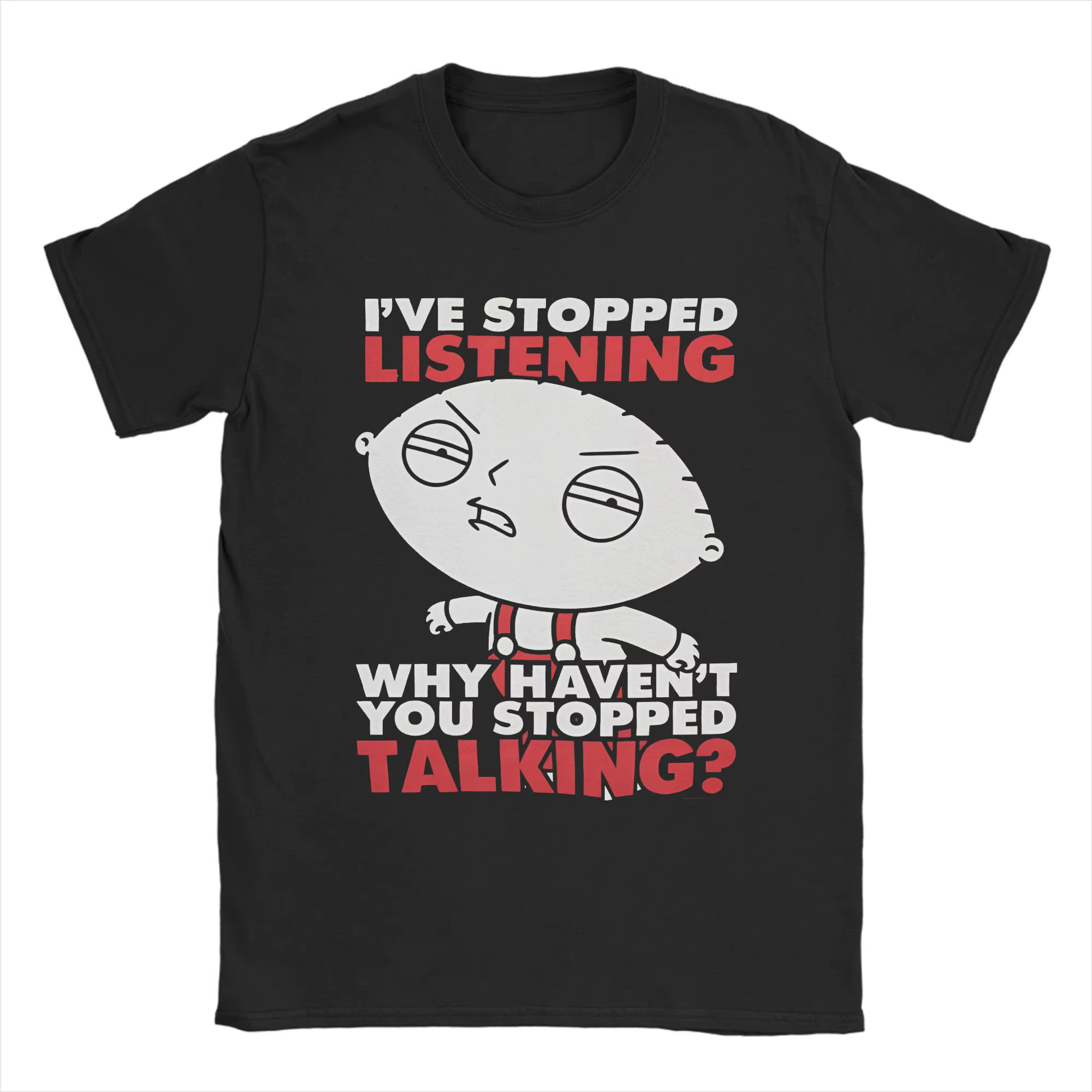 Familles gars Stewie Griffin T-Shirts hommes arrêter de parler Cool coton t-shirt col rond à manches