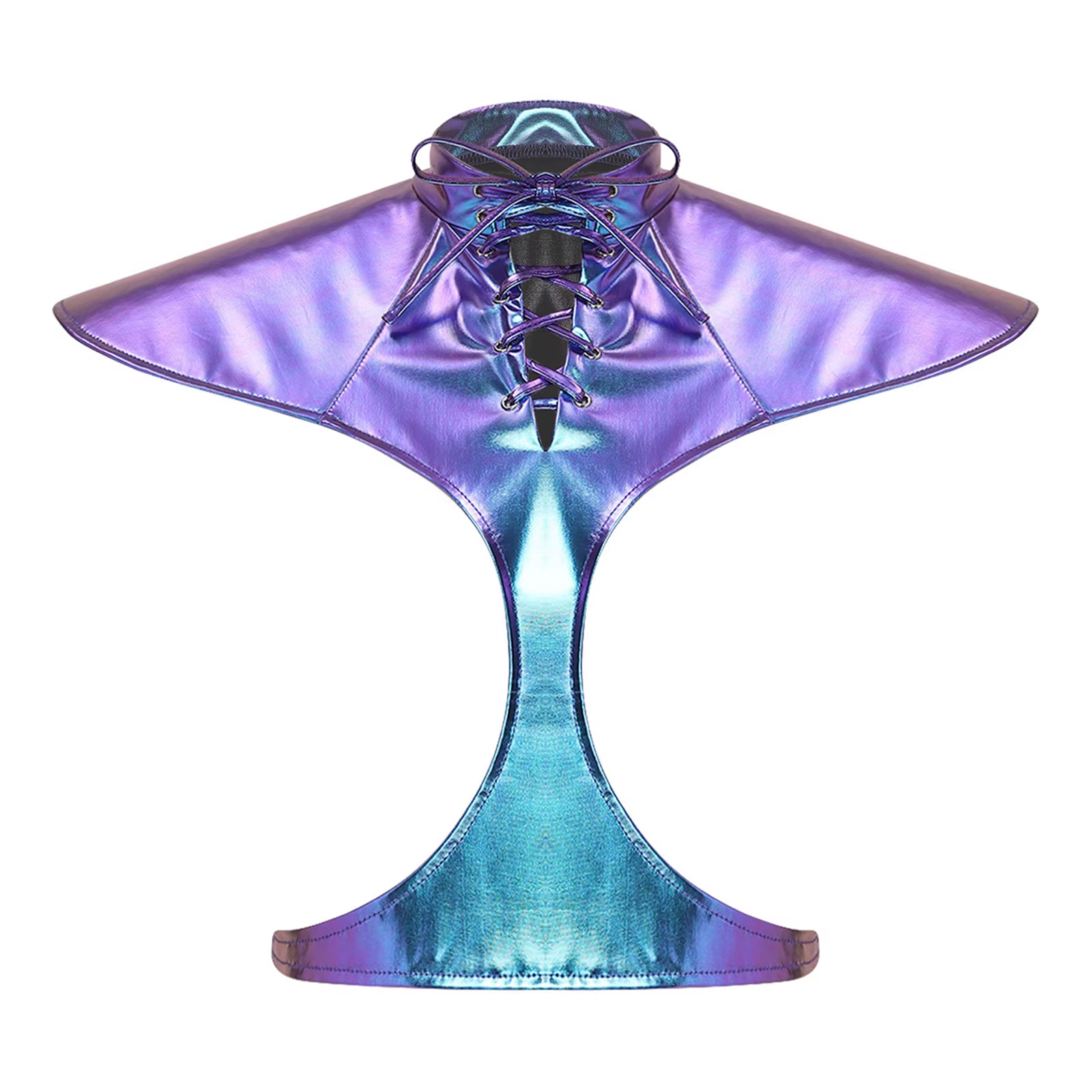 Hauts pour femmes métalliques brillants effet armure, vestes holographiques pour festivals et raves,