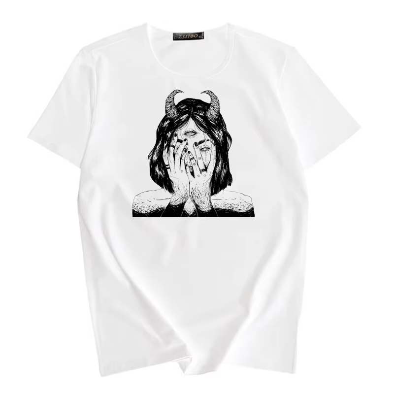 T-shirt femme rétro chemise végétarienne T-shirt femme Harajuku Cool fille T-shirt Punk vêtements ha