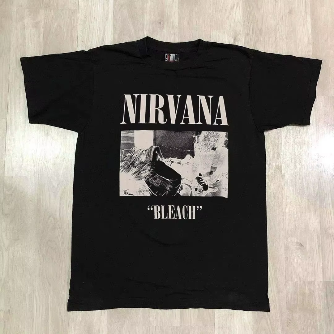 T-shirt vintage américain Nirvana Rock Band Nirvana Lincoln Park, T-shirt d'été en coton pour hommes
