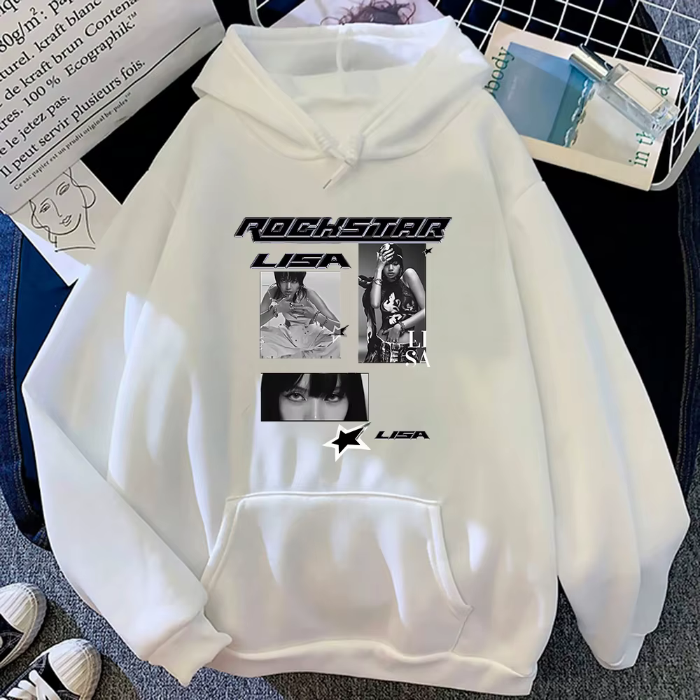 Lisa Rockstar sweat à capuche matériau écologique femme idole mode rétro unisexe sweat automne hiver