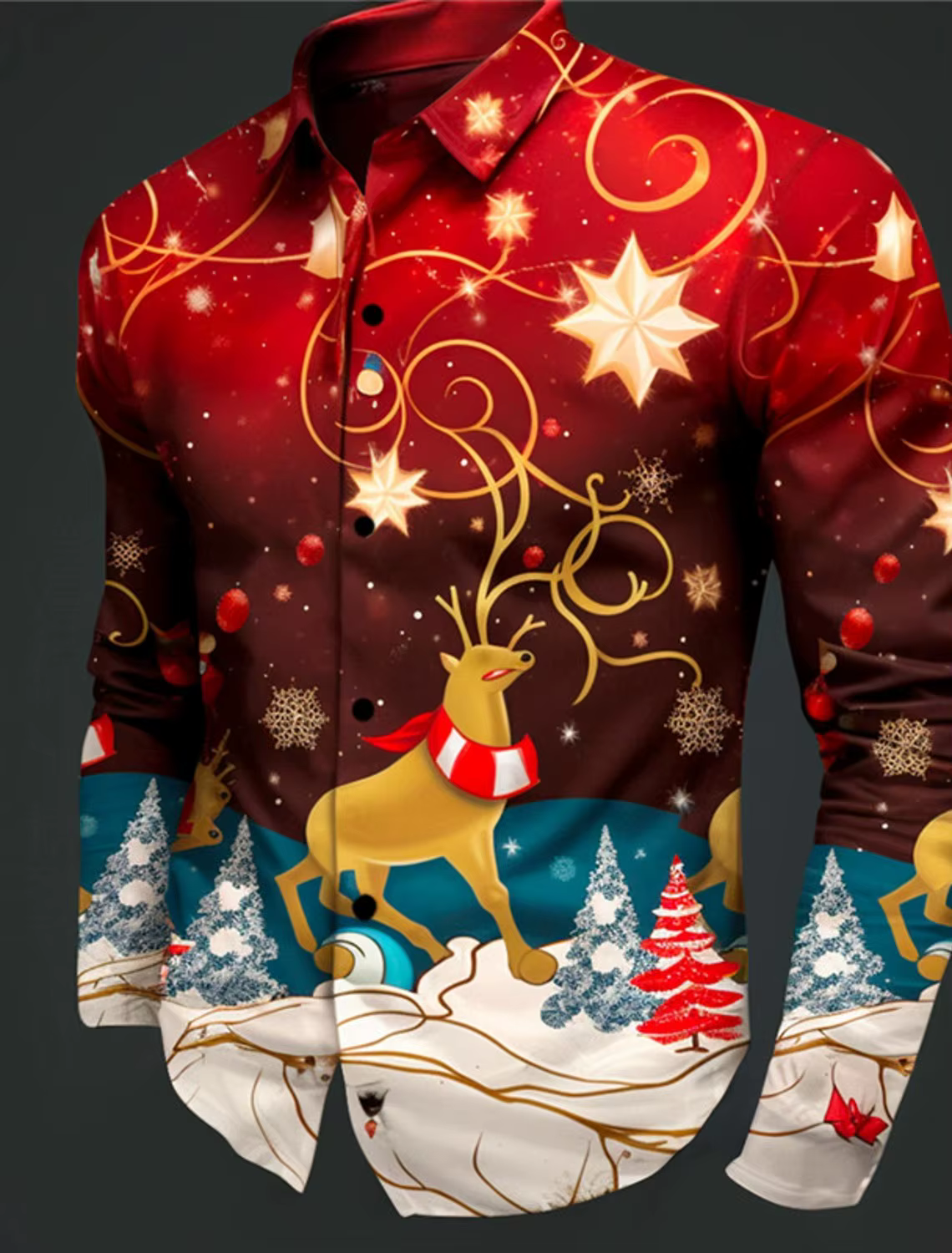 Chemises de noël imprimées d'animaux pour hommes, tenue quotidienne décontractée, pour sortir, autom