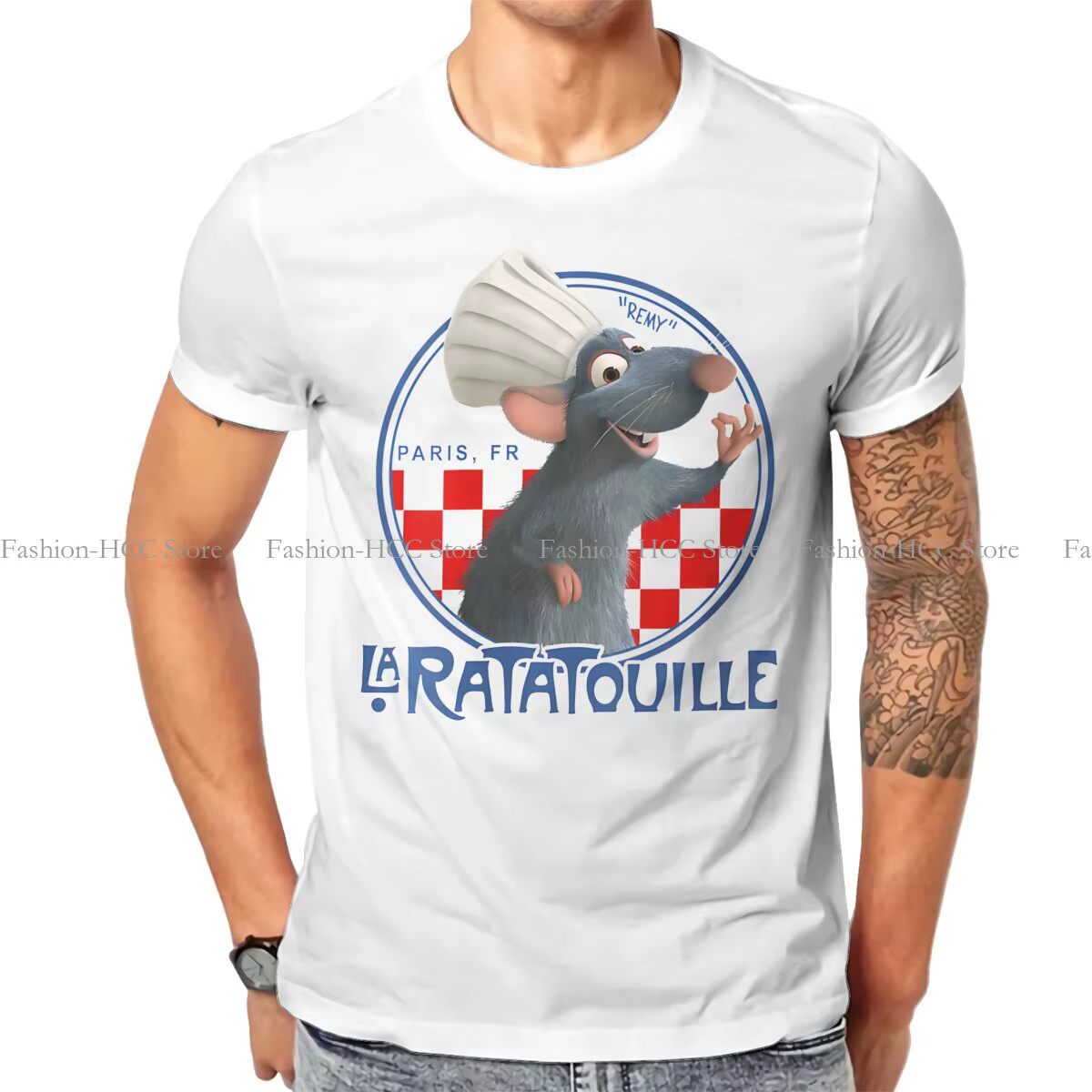 T-Shirt de Loisirs pour Adulte, Chapeau de Chef Remy, Portrait, Hip Hop, Ratatouilles, Dessin Animé,