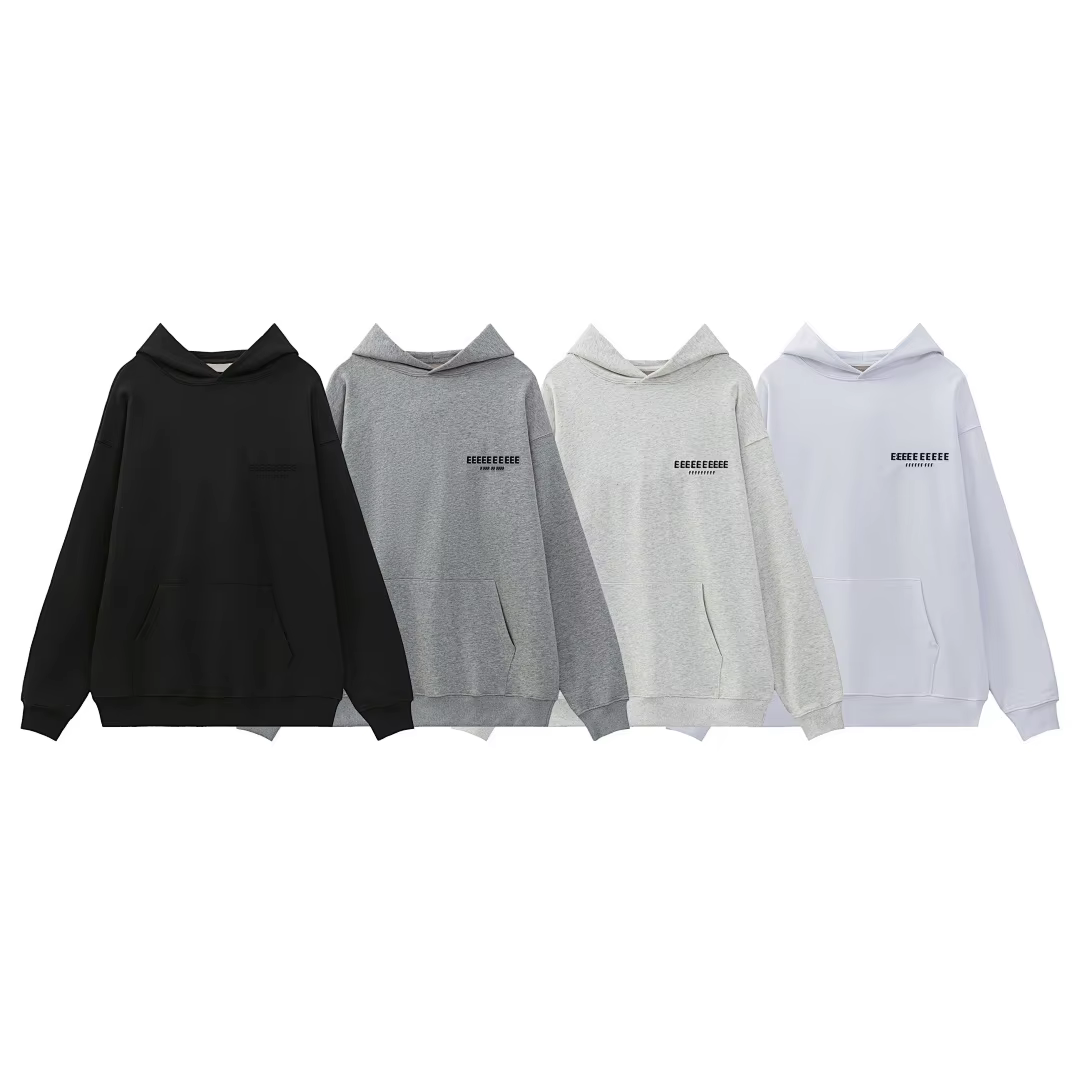 24fw marque classique Double ligne flocage lettre Logo sweats à capuche de haute qualité lâche coton