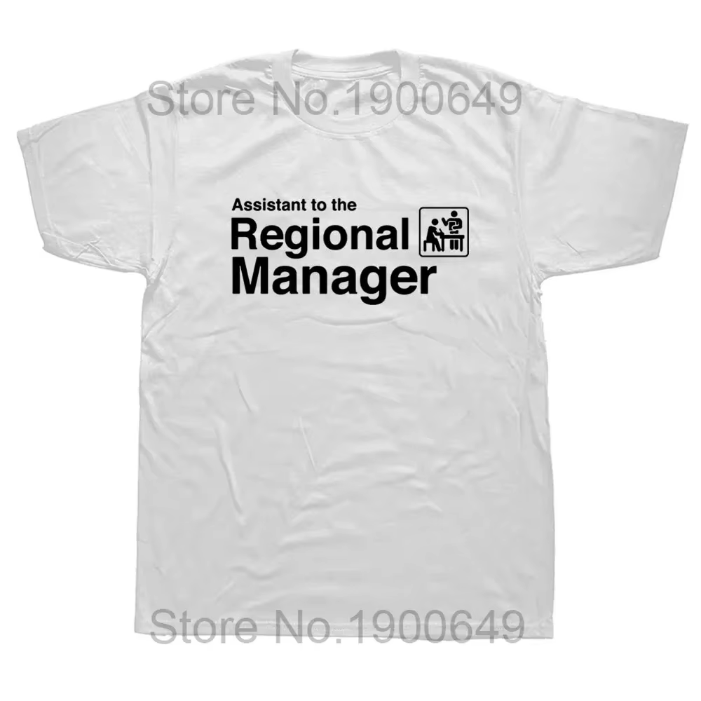 Assistant drôle au gestionnaire régional bureau t-shirts graphique Streetwear à manches courtes col 