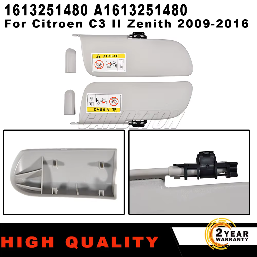 Pare-soleil intérieur gauche et droit pour Citroën C3 II Zenith, kit pare-soleil A1613251480 1613251