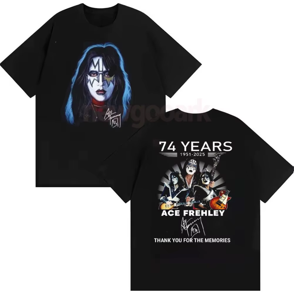 Ace Frehley hommage graphique t-shirts RIP 1951-2025 merci pour les souvenirs cadeau femme homme Fan
